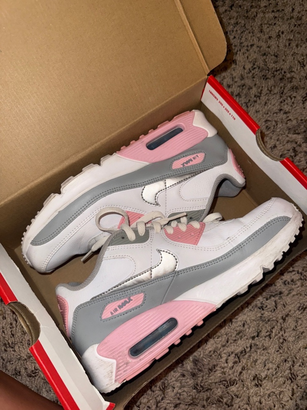 Nike White Gray Pink Air Max Sneakers